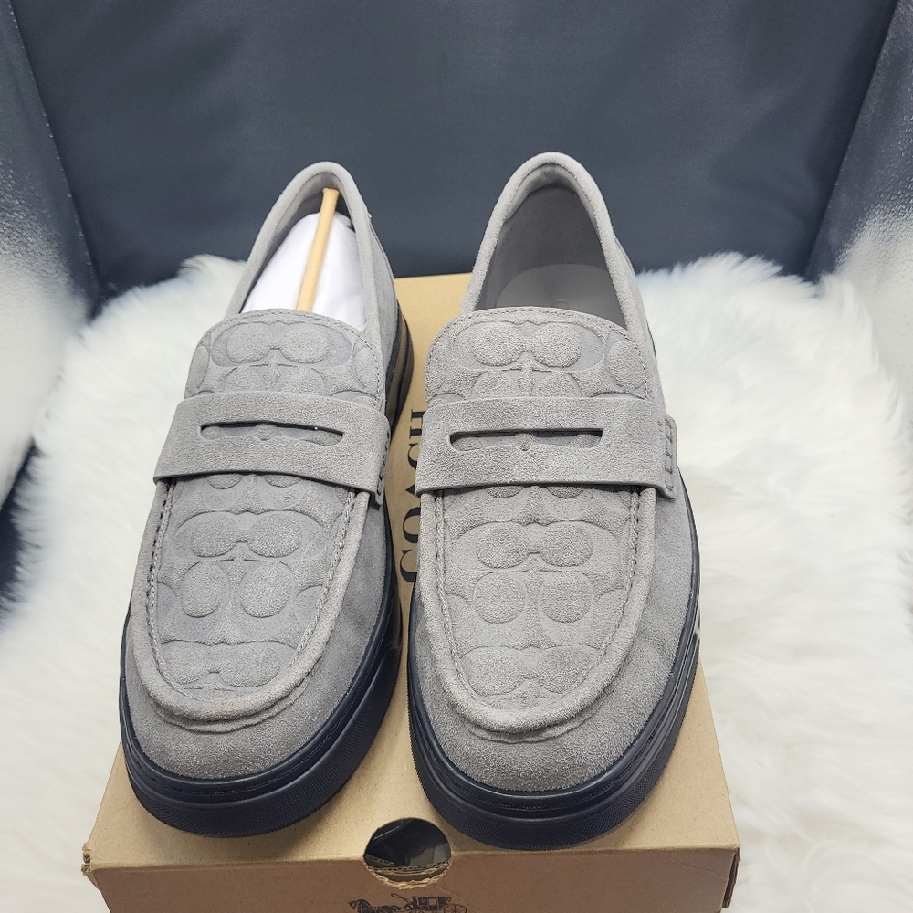 Coach Men's Gray Suede Loafers - Picture 8 of 9